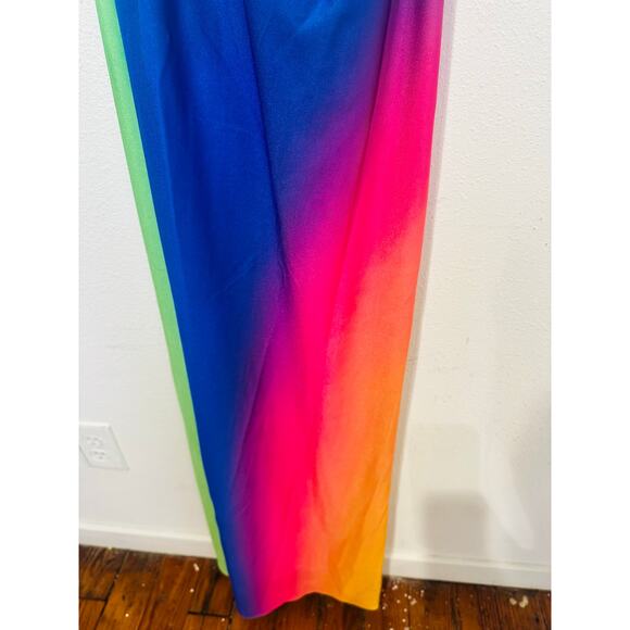 NWT BAOBAB Multicolor Ombre One Shoulder Front Cutout Eliza Maxi Dress Size S - Picture 8 of 16